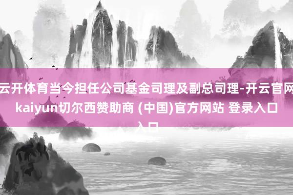 云开体育当今担任公司基金司理及副总司理-开云官网kaiyun切尔西赞助商 (中国)官方网站 登录入口