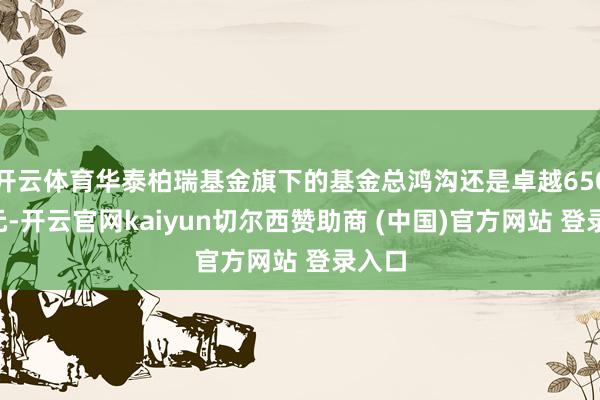 开云体育华泰柏瑞基金旗下的基金总鸿沟还是卓越6500亿元-开云官网kaiyun切尔西赞助商 (中国)官方网站 登录入口