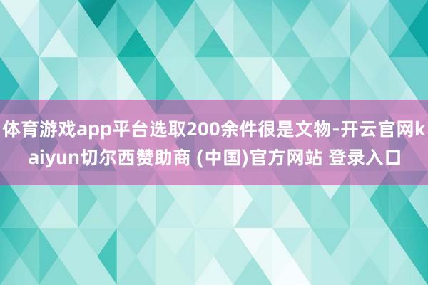 体育游戏app平台选取200余件很是文物-开云官网kaiyun切尔西赞助商 (中国)官方网站 登录入口