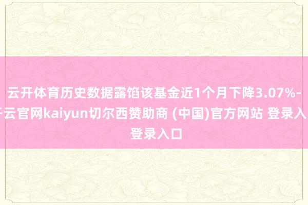 云开体育历史数据露馅该基金近1个月下降3.07%-开云官网kaiyun切尔西赞助商 (中国)官方网站 登录入口