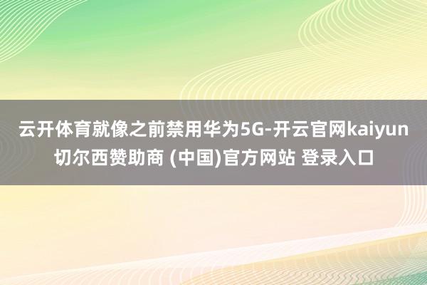 云开体育就像之前禁用华为5G-开云官网kaiyun切尔西赞助商 (中国)官方网站 登录入口